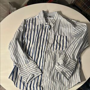 Women’s JCrew Blue Striped Button Down Shirt